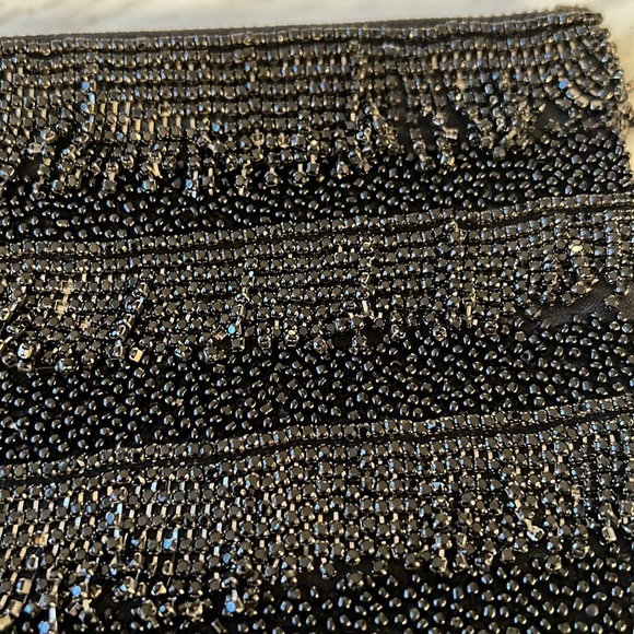 NWOT Anthropologie Beaded Fringe Evening Bag - Picture 3 of 4